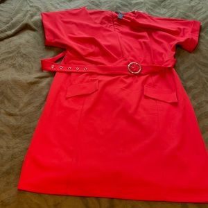 Ashley Stewart Peach 18/20W Short Sleeve Dress